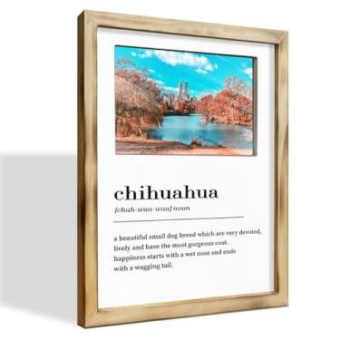 Imagem de WKYAER Presente para fotos de Chihuahua, porta-retrato 20 x 25, presente para amantes de chihuahuas para mulheres e homens, porta-retratos rústicos de chihuahua para decoração de mesa de escritório em