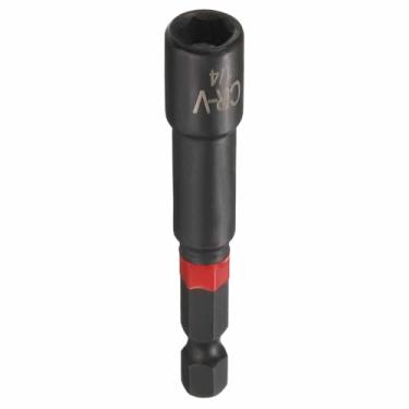 Imagem de HARFINGTON Chave de porca, soquete de 1/10.2 cm, haste sextavada de 65 mm de comprimento, soquete magnético de 6 pontos, troca rápida, conjunto de parafusos de aço CR-V fosfatado para furadeiras