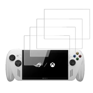 Imagem de KONXISA Pacote com 4 protetores de tela para ROG Xbox Ally X, protetor de tela de vidro temperado para jogadores, película protetora de 9 durezas HD transparente antiarranhões e sem bolhas