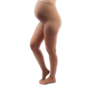 Imagem de Meia Calça Materna Sigvaris Audace 15-20mmHg Natural Escura Ponteira Aberta Tamanho C