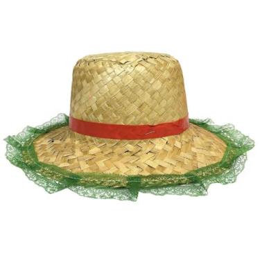 Imagem de ChapÃ:copyright:u de Palha Para Festa Junina Com Renda Colorida