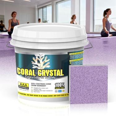 Imagem de Tinta de piso epóxi autonivelante (105 Fl Oz), tinta de piso de areia colorida epóxi para concreto - Aplicação fácil de despejar e enrolar para impermeabilizar e renovar garagem, varanda, porões