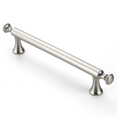 Imagem de Dazzleeta Pacote com 10 puxadores de armário de cozinha de 12 cm puxadores de gaveta de níquel escovado puxadores de porta de armário vintage