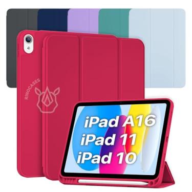 Imagem de Capa para iPad (A16) 11ª Geração 11" 2025 / iPad 10ª Geração 10,9" 2022 – Case Suporte Apple Pencil e USB-C Pencil, Auto Wake/Sleep, Capa Magnética (Vermelho, Apenas Capa)