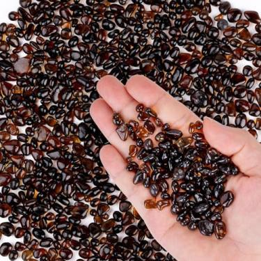 Imagem de Cascalho de tanque de peixes de 400 g, pedras de vidro coloridas, cascalho de aquário arco-íris irregular pequeno para decorações de aquário e tanque de tartaruga, cristais de contas de vidro do mar