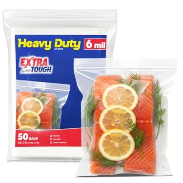 Imagem de Sacos de armazenamento resistentes com fecho de correr, pequenos sacos plásticos seláveis para freezer, sacos de zíper transparentes reutilizáveis de 16 mm de espessura para cozinha doméstica, bolos