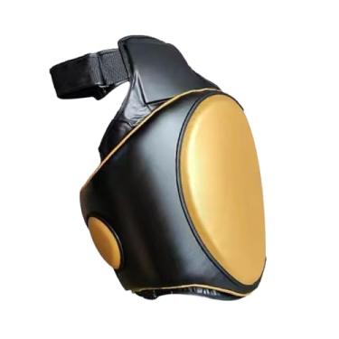 Imagem de menolana Kickboxing coxa Pad Pad Pad Capfenteado Comfort Protect Protector para MMA Treinador de treinadores Equipamento, Ouro Esquerdo