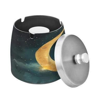 Imagem de Blueangle Cinzeiro de gato fofo com tampa para cigarros, à prova de vento/chuva, aço inoxidável, sem fumaça, inodoro, cinzeiro para uso interno ou externo (265)