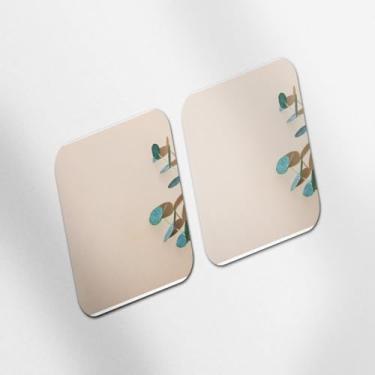 Imagem de Porta Copos Personalizado Eucalipto 10.5x10.5 cm com Ilustração Bege