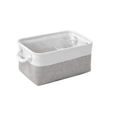 Imagem de Cesto Organizador Urban Linho e Algodão Cinza - Casa Raffaello