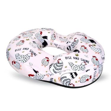 Imagem de Almofada de donut para hemorróidas, almofada de assento para alívio da dor no cóccix – Almofada para cadeira de escritório em casa com galo de galinha para trabalho sentado por muito tempo – Almofadas