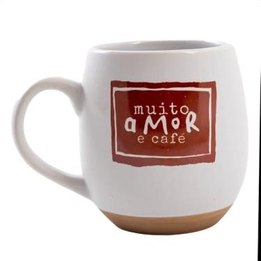 Imagem de Caneca de Cerâmica Oval 400ml – Muito Amor e Café, Confortável e Perfeita para o Dia a Dia