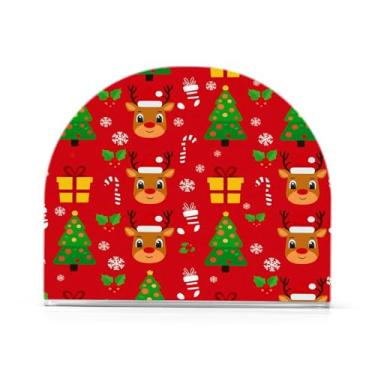 Imagem de Wassud Porta-guardanapos de acrílico de pinheiros de rena, dispensador de guardanapo de papel moderno em forma de U para mesa, cozinha, sala de jantar, bancada 1 peça (comporta 50-60 guardanapos)