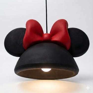 Imagem de Luminária Pendente Orelhas Minnie Black – Design Decorativo, Luz Suave para Quarto e Escritório