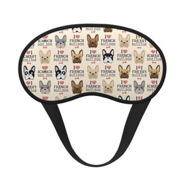 Imagem de Máscara de dormir blackout com estampa de cachorro francês, máscara de luz macia, para dormir, meditação, viagem, ioga