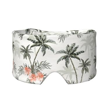 Imagem de Máscara protetora para olhos e orelhas com estampa de palmeiras tropicais, respirável, ajustável, blecaute, confortável
