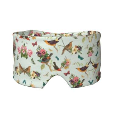 Imagem de Máscara de proteção para olhos e orelhas com estampa de pássaros, respirável, ajustável, blecaute, confortável