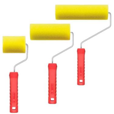 Imagem de Kit Rolo Espuma Amarela Superfícies Lisas 5 Cm, 9 Cm E 15 Cm - Atlas