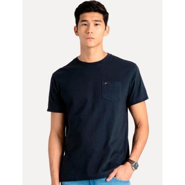 Imagem de Camiseta Tommy Jeans Masculina Regular Pocket Azul Marinho-Masculino