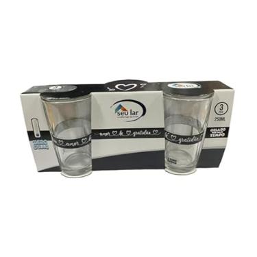 Imagem de COPO DE VIDRO LOVE 250ML KIT C/3 SEU LAR