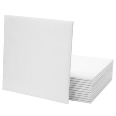 Imagem de 12 peças de tábuas de bolo, base quadrada de 25 cm, prato de papelão de grau alimentício, branco, grosso, à prova de graxa, tambores de bolo de papelão ondulado para bolos, cupcakes, pastelaria