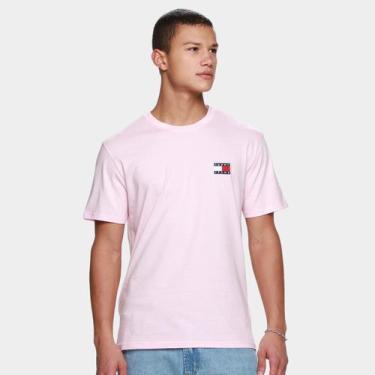 Imagem de Camiseta Tommy Jeans Casual Masculina, Rosa, G