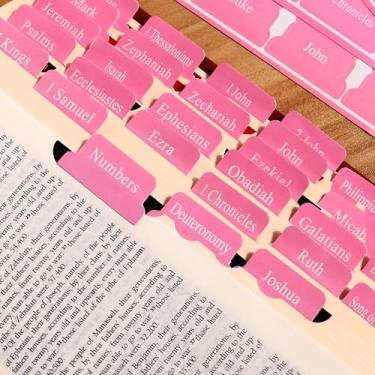 Imagem de Guias bíblicas rosa para mulheres, marcadores de livro rosa laminados com estampa grande, guias de livros, 90 peças, presentes cristãos de batismo para homens