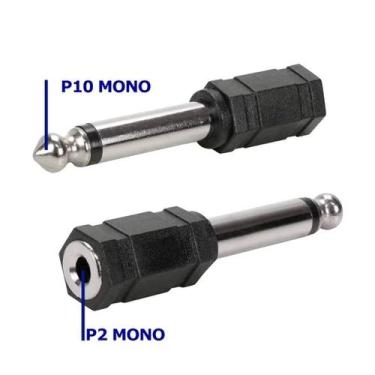 Imagem de Kit Adaptadores P2 Fêmea para P10 Macho Original Adaptador De Microfon