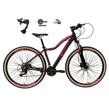 Imagem de Bicicleta Aro 29 Ksw Mwza Feminina Câmbio Shimano Alívio-altus 27v Freio Hidráulico Garfo C-trava preto-rosa Tam: 17