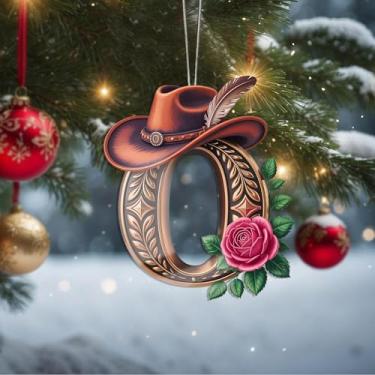 Imagem de Decorações de Dia dos Namorados de cristal A-Z, chapéu de caubói LetterO, enfeites de Natal feitos à mão, decoração de carro e casa - decoração de acrílico escolar, troca de presentes para amigos