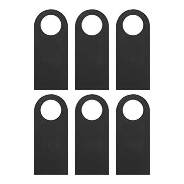 Imagem de Cabide de sinalização de porta MUNEFE, cabide de sinalização de porta de quadro negro, cabide de sinalização de madeira em branco dupla face para quarto de hotel (6 peças)