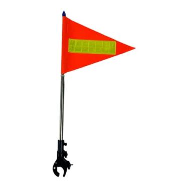 Imagem de KiBcsLic Kit de mastro telescópico universal para carrinho de golfe com faixas refletoras para veículos elétricos, bicicletas, motocicletas e iates, Topo Azul 20x30cm