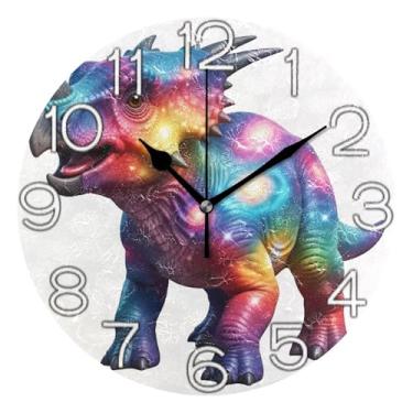 Imagem de GAIGEO Relógio de parede analógico decorativo quarto cozinha relógio redondo sem tique-taque silencioso, arte de parede moderna legal decoração de casa, número de relógio branco com Kedu, 25 cm