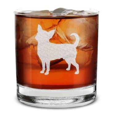 Imagem de shop4ever Copo de uísque gravado da raça de cachorro Chihuahua 325 ml Presente para amantes de cães