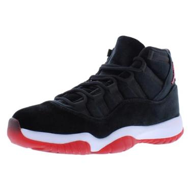 Imagem de Air Jordan 11 Bred Velvet Tênis feminino estilo de vida (preto/vermelho/branco), Preto/vermelho academia/branco, 35
