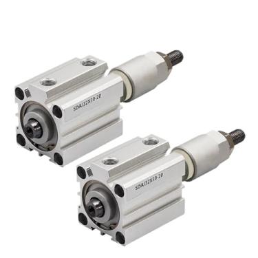 Imagem de SDAJ20/25/32/40/50/63mm Ferramentas de pistão de dupla ação de liga de alumínio cilindro pneumático compacto de ar fino curso ajustável (com ímã 50-30, furo 63 mm)