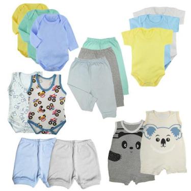 Imagem de Kit Enxoval Bebê 15 Peças Body Mijão Macacão e Shorts Verão - Koala Ba