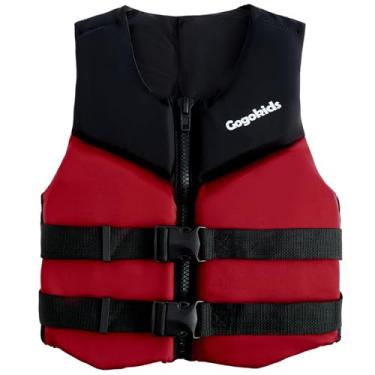 Imagem de Gogokids Colete de natação juvenil jaqueta de piscina para crianças de 22,7 a 40,8 kg, 34 a 56,7 kg, natação, caiaque, passeios de barco