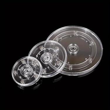 Imagem de 1 suporte giratório de acrílico giratório 360 peças com base redonda transparente Susan para decoração de joias, placas giratórias para móveis (10 cm)