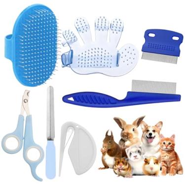 Imagem de Kit de cuidados para coelhos – Kit de cuidados com coelhos com escova de queda, cortador de unhas e pente – Suprimentos de cuidados para animais pequenos para coelhos, porquinhos-da-índia, hamsters