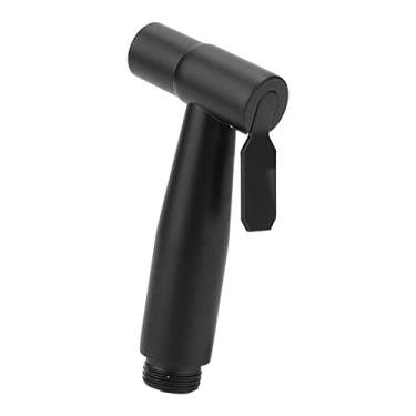 Imagem de Mingzhe Kit Pulverizador Pressurizado Portátil de Aço Inoxidável 304, bidê Higiênico G1/2, Rosca Masculina e Feminina, Mangueira de 1.2m, Gancho Parede, Limpador Banheiro Preto