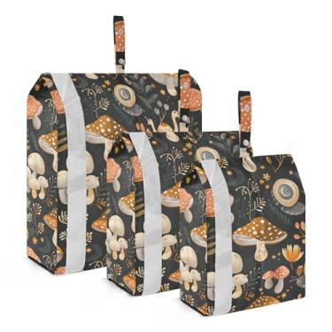 Imagem de xigua Cubos coloridos de embalagem de cogumelos para viagem, organizadores de bagagem leves, conjunto de viagem, à prova d'água, cubos de compressão para acessórios de viagem, 3 pacotes