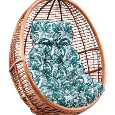 Imagem de AceOrbit Almofada para cadeira de ovo, substituição de almofada de cadeira suspensa interna e externa, almofadas de balanço para cesta de ovos com travesseiro de encosto de cabeça e laços para rede de