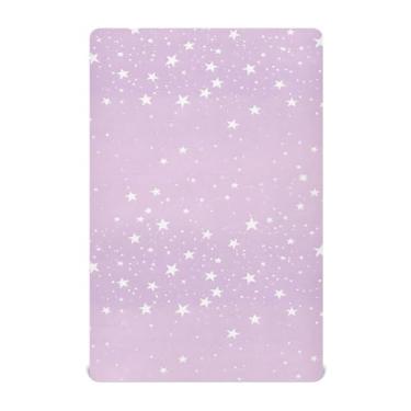 Imagem de Wassud Jogo de lençol com elástico leve estrelas para berço de berço respirável para meninos e meninas, neutro, 68 x 99 cm