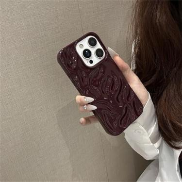 Imagem de Capa para celular em formato de onda para iPhone 15/16/11/12/13/14 Pro Max/16 Plus, Vermelho Vinho, para iPhone 11