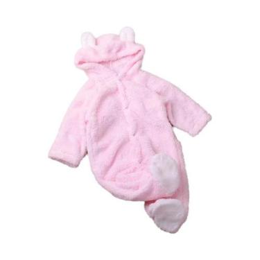 Imagem de Macacão De Manga Longa Com Estampa De Urso Para Bebês Meninos E Menina