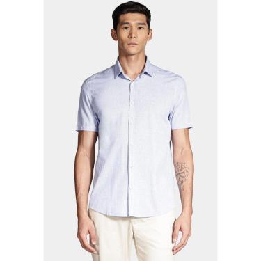 Imagem de Camisa Manga Curta Cosmo Slim Algodão Modal Boa Vista Azul-Masculino