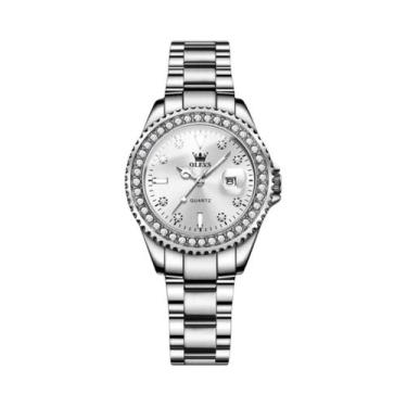 Imagem de Relógio De Pulso Feminino Elegante À Prova d'Água Em Aço Inoxidável Co