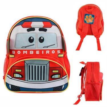 Imagem de Mochila Escolar Infantil Com Alças Bombeiros Alta Qualidade Resistente