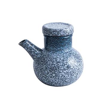 Imagem de Garrafas de óleo de cerâmica dispensador de óleo de vinagre de óleo recarregável garrafa de azeite de oliva de cozinha adequada para casa, cozinha, restaurante, lecythus(H)